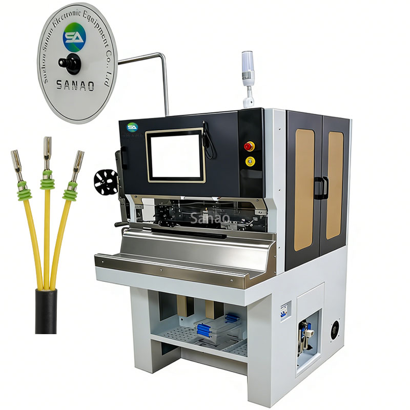 Three Wire Seal Inserting Stripping Crimping Machine for Rubber Hole Plug